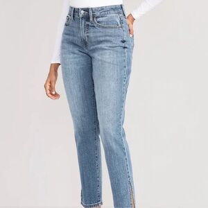 Old Navy Curvy High Rise Side Split Straight Jeans